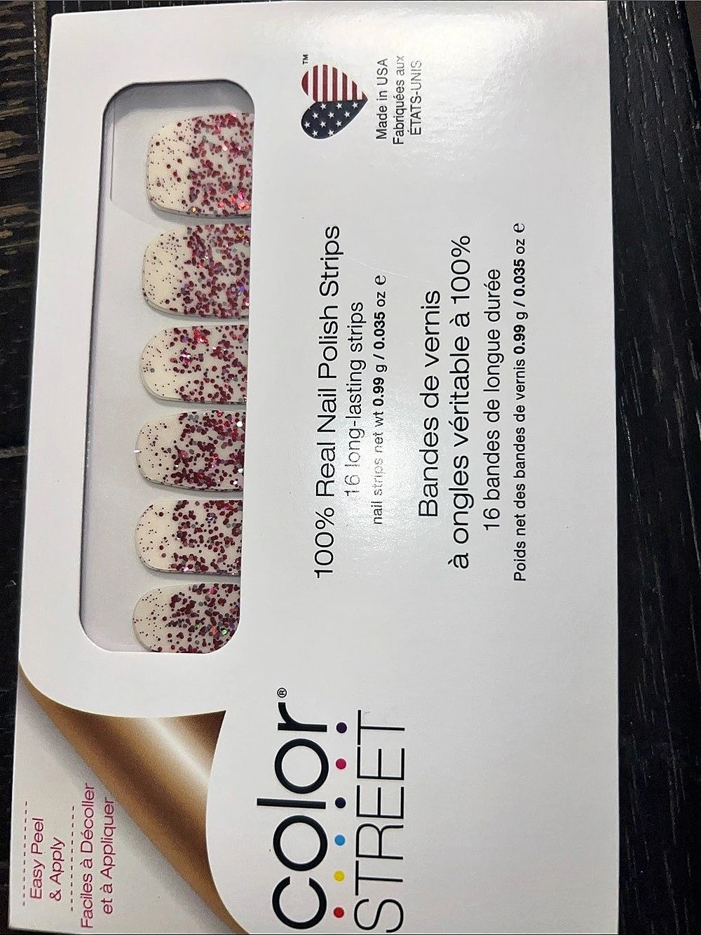 Color Street Love Shack Floral Nail Polish Strips White & Pink NWT